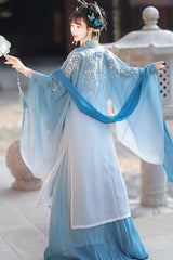 Embroidery Gradient Hem Women's Classic Hanfu Dress 2 Colors - Product - 5