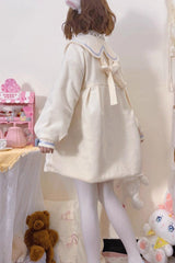 Beige Doll Collar Long Sleeves Bowknot Sweet Lolita Coat - Product - 2