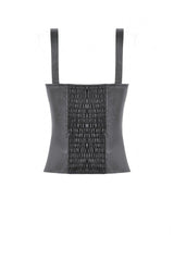 Black Jacquard Buckled Straps Zippered Women's Punk Vest - Product - 15