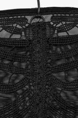 Black Sleeveless Skeleton Embroidery Ripped Women's Gothic Corset - Product - 7