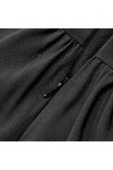 Black Cut-Out Multi-Layered Ruffled Long Trumpet Sleeves Sheer Mesh Splice Lace Lace-Up Women's Gothic Dress - Product - 16