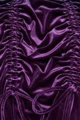 Black/Purple Drawstring Long Sleeves Gradient Women's Gothic Dress - Product - 8