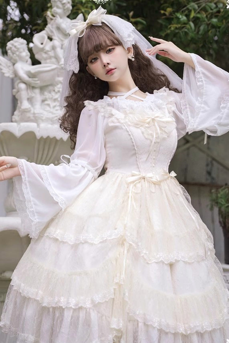 Iris Love Multi-layer Jacquard Bowknot Sweet Elegant Princess Lolita Jsk Dress 2 Colors - Product - 12