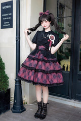 Multi-layer Margaret Plaid Print Sleeveless Sweet Lolita Dress 4 Colors - Product - 6