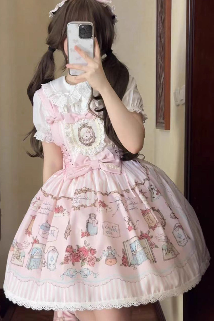 Collezione Rabbit Senza maniche Stampa fiocco Pizzo Dolce principessa (solo abito) vista dettagliata 7