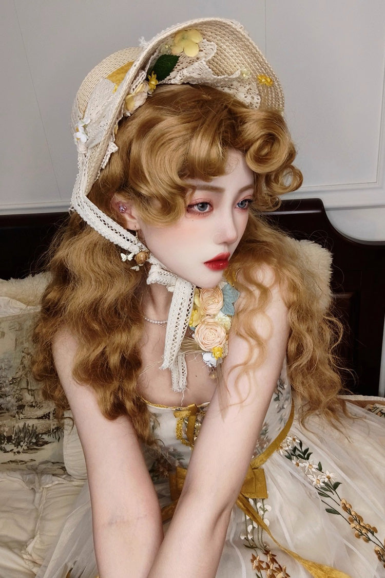 Golden Brown [Princess Diaries] French-Style Fluffy Wool Sweet Lolita Curl Wig - Product - 6