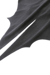 Black/Red Contrast Color Women's Gothic Ruffled Stand Collar Jabot Sleeveless Halloween Tail Dress - Product - 20