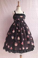 Strawberry Fruit Dessert Print Ruffle Bowknot Lace Sweet Lolita Jsk Dress 5 Colors - Product - 10