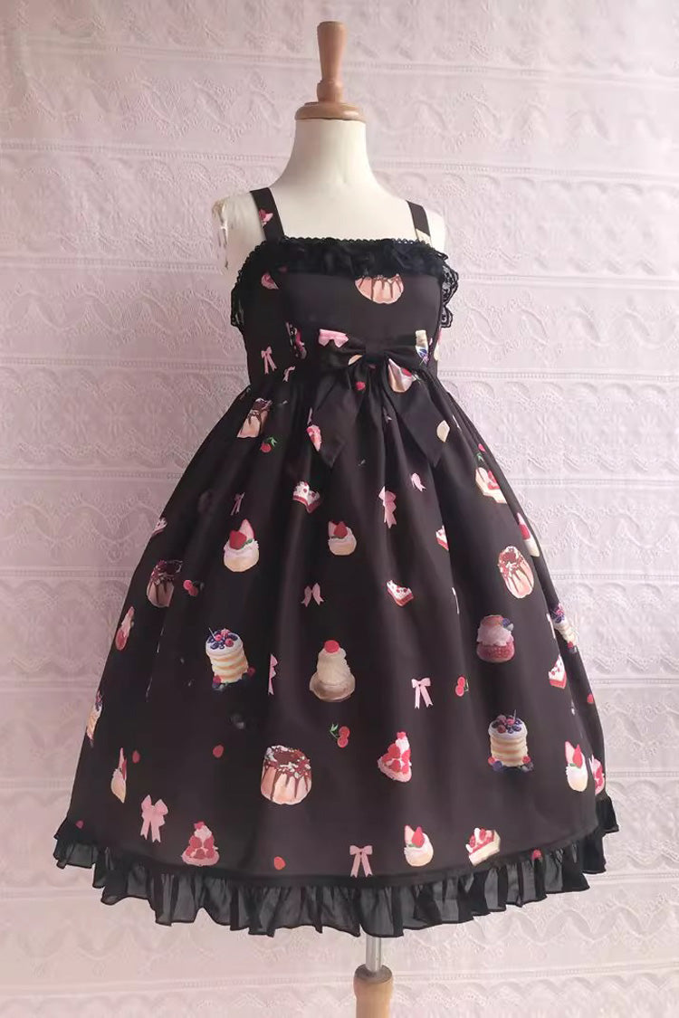 Strawberry Fruit Dessert Print Ruffle Bowknot Lace Sweet Lolita Jsk Dress 5 Colors - Product - 10