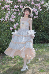 Multi-Color Midsummer Print Ruffle Embroidery Sweet Lolita Jsk Dress - Product - 5