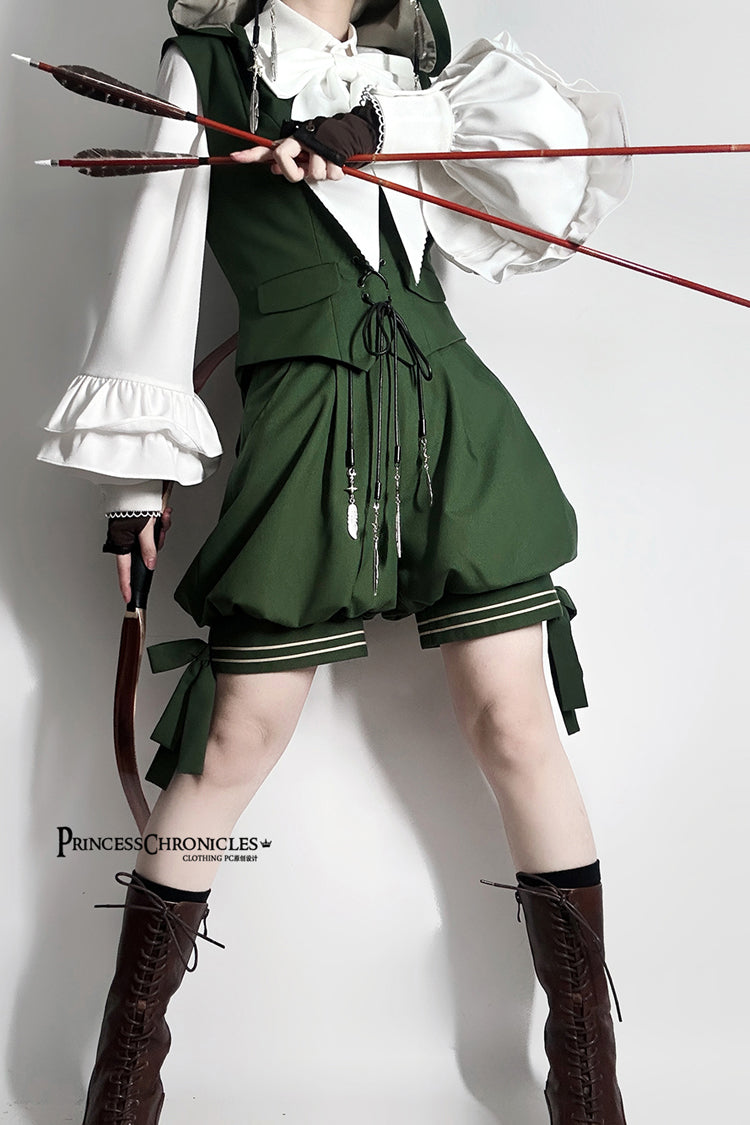 Green [Rabbit Feather] Sweet Prince Handsome Ouji Lolita Vest - Product - 5