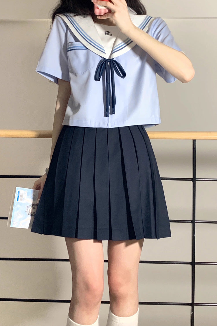 Blue Sailor Sweet Japanese School Pleated Skirt - Product - 5