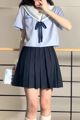 Blue Sailor Sweet Japanese School Pleated Skirt - Product - 5