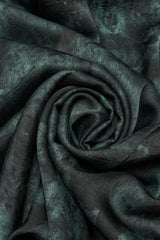 Black/Green Stand Collar Long Sleeves Ruffle Pleated Men's Gothic Blouse - Product - 7