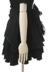 Black Japanese High Waisted Multi-Layered Lace Sweet Jirai Kei Skirt - Product - 3