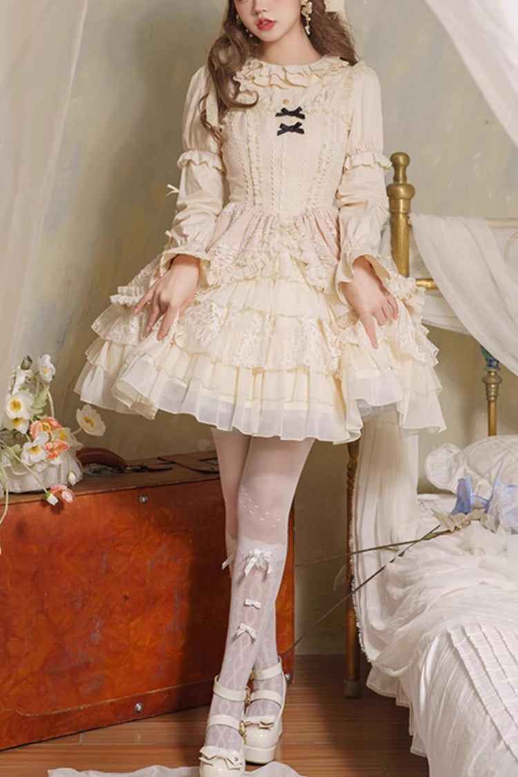 Yellow Elegant Ballet Sleeveless Multi-Layer Cake Sweet Lolita Jsk Dress - Yellow - 1