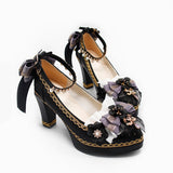 Bowknot Lace Sweet Lolita High Heels 6 Colors - Product - 7