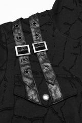 Black Short Sleeves Big-pocket Tie-dyed Hooded Men's Punk T-Shirt - Product - 5