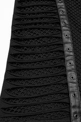 Black Round Collar Sleeveless Stitching Mesh Buckle Men's Punk Vest - Product - 8