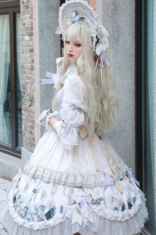 White Rose Maiden Hanayome Multi-Layer Ruffled Classic Lolita OP Dress - Product - 4