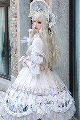 White Rose Maiden Hanayome Multi-Layer Ruffled Classic Lolita OP Dress - Product - 4