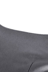 Black Women's Punk Long Sleeves Cut-Out Side Slit Irregular Hem Dress - Product - 20