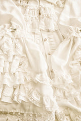Long Trumpet Hime Sleeves Ruffle Bowknot Lace Sweet Gorgeous Lolita Blouse 2 Colors - Product - 6