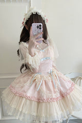 [Flower Season] Bowknot Lace Sweet Ballet Lolita Jsk Dress 4 Colors - Product - 9