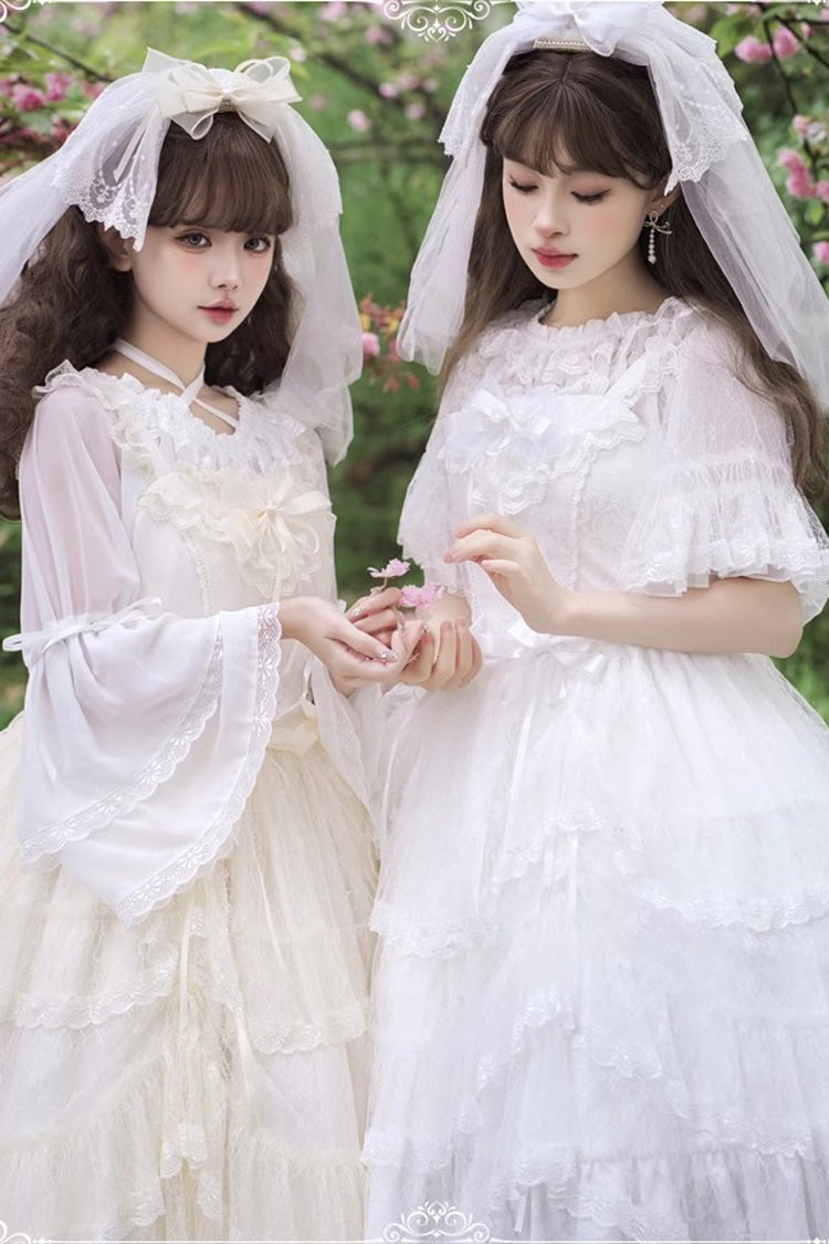 Iris Love Multi-layer Jacquard Bowknot Sweet Elegant Princess Lolita Jsk Dress 2 Colors - Product - 5