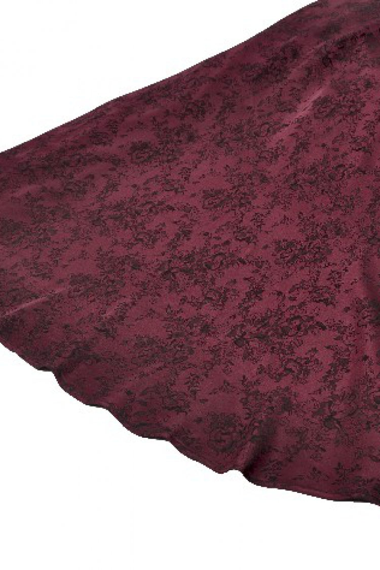 Black/Red Rose Irregular Multi-Layered Lace Ruffled Women's Gothic Slip Dress Wedding Dress - Product - 18