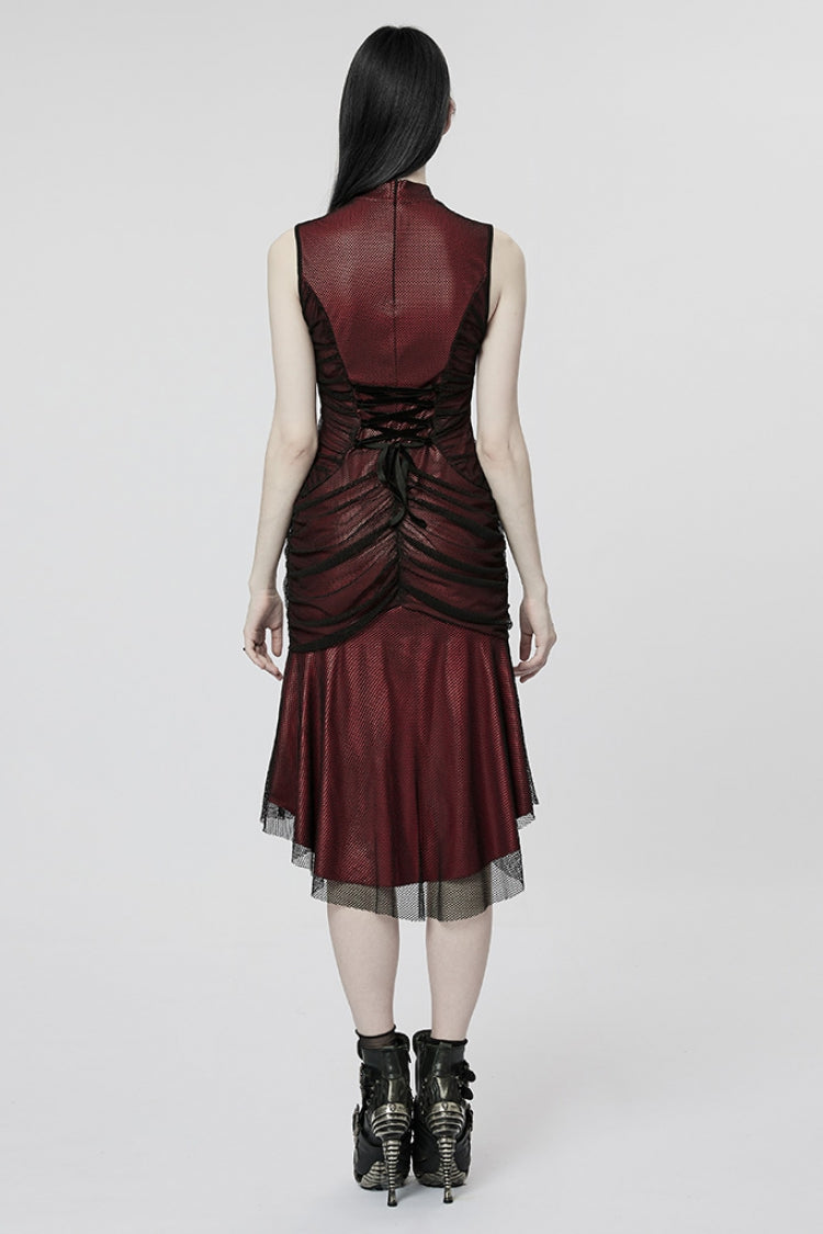 Sleeveless Slim Mesh Fishtail Women's Gothic Dress 2 Colors - Product - 11