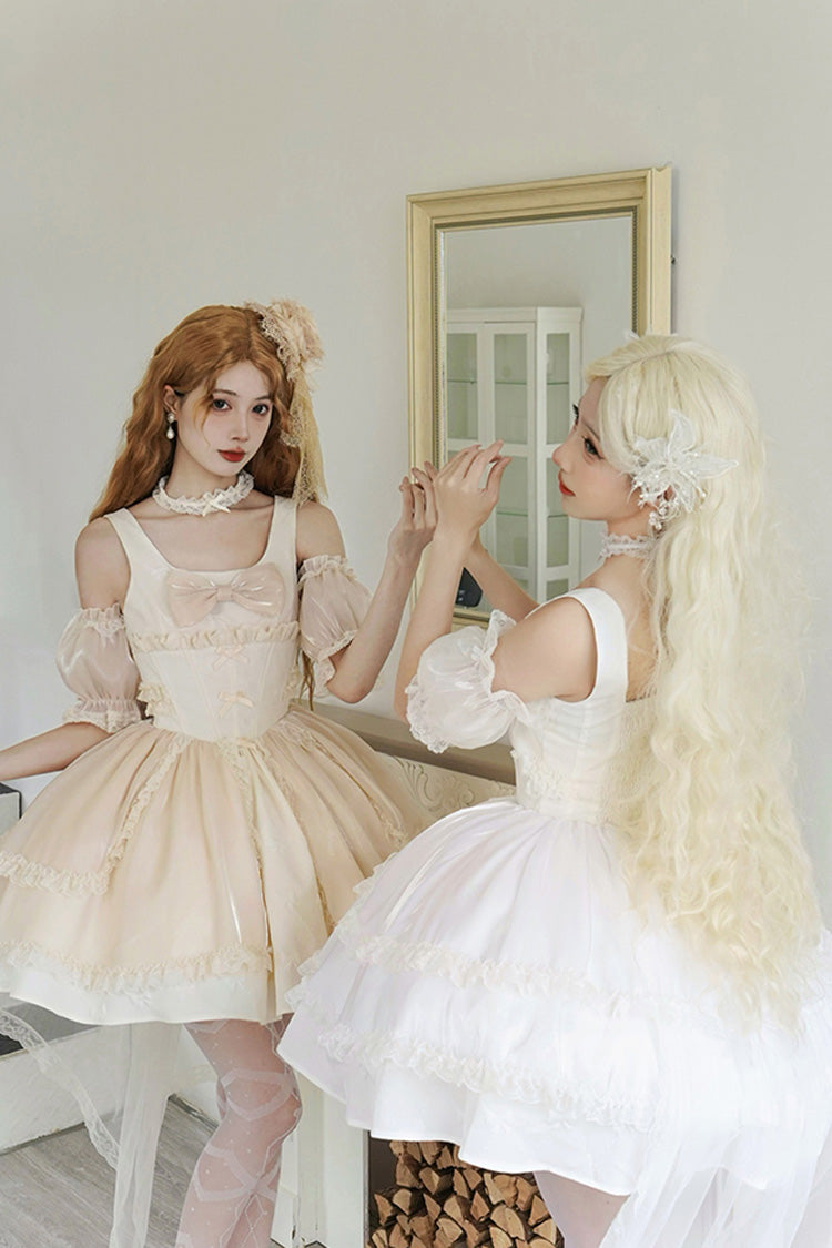 Moonlight Symphony Cardigan Bowknot Sweet Elegant Princess Lolita Jsk Dress 2 Colors - Product - 8