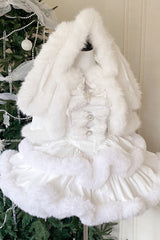 White [Holiday] Double-Layered Bowknot Sweet Princess Lolita Strapless Dress - Product - 2