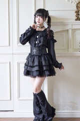 Jirai Kei Navy Collar Long Sleeves Bowknot Lace Sweet Japanese Blouse 3 Colors - Product - 15