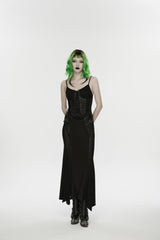 Black Lace-Up Buckled Eyelet Women's Punk Jsk Dress - Product - 1