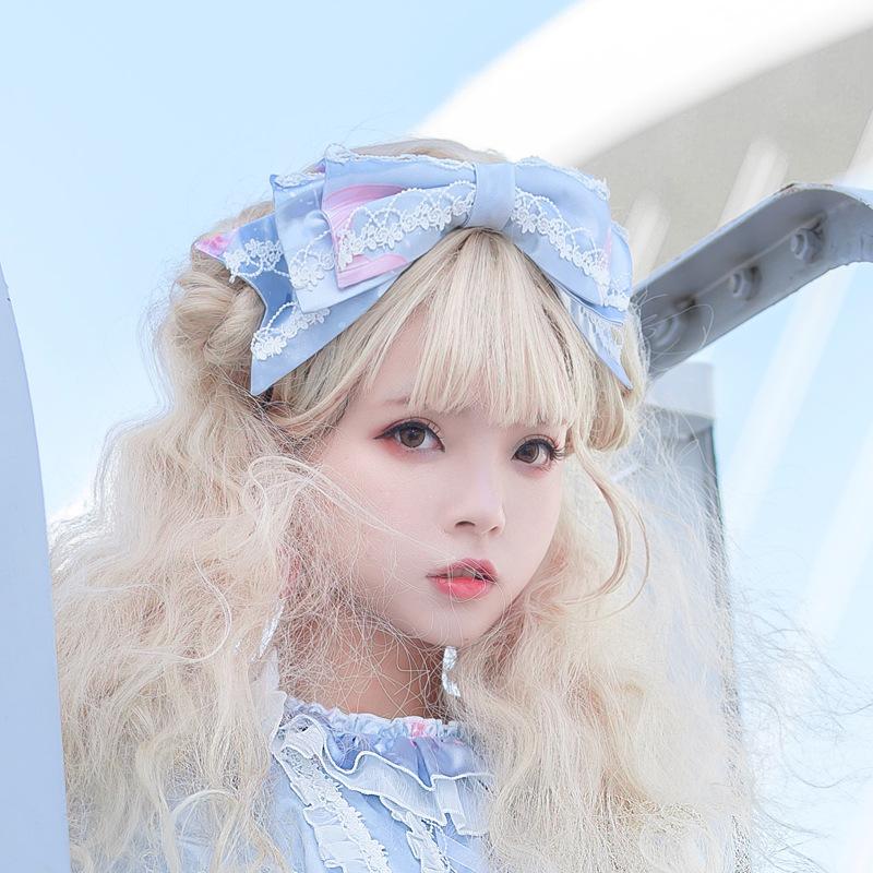 Dream Ocean Theater 3 Colors Bowknot Lolita KC Headdress - blue - 1