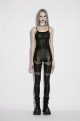 Black Off Shoulder Spliced Slim Mesh Eyelet Women's Punk Cool Corset - Product - 2