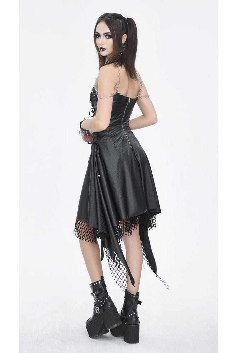 Black Lace Irregular Women's Gothic Jsk Dress - Product - 3