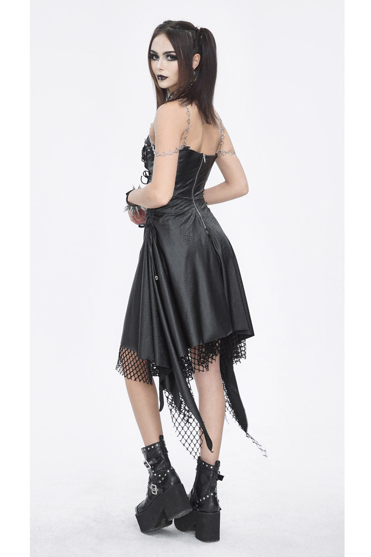 Black Lace Irregular Women's Gothic Jsk Dress - Product - 3