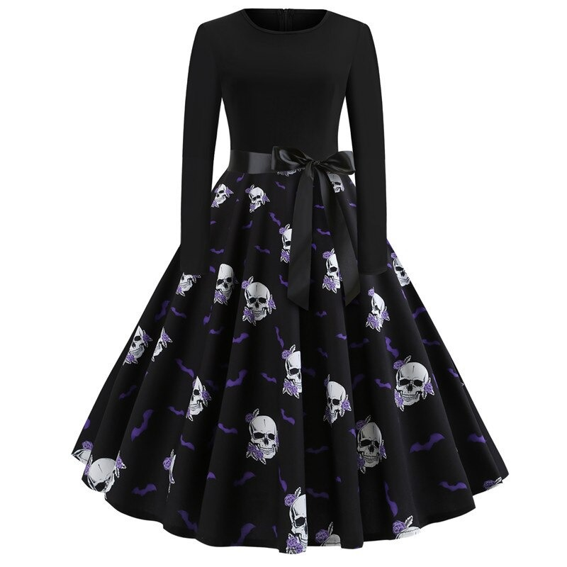 Fantastic Women's Halloween Dress with Pumpkin Print / Ladies Clothes with Long Sleeve - image 8