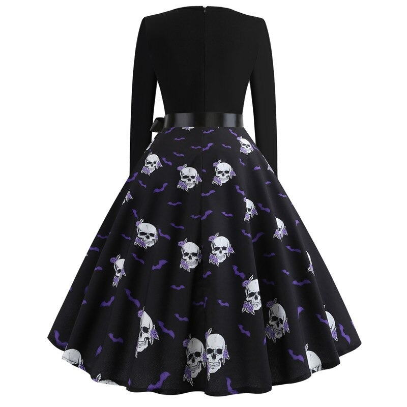 Fantastic Women's Halloween Dress with Pumpkin Print / Ladies Clothes with Long Sleeve - image 10