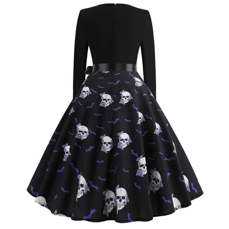 Fantastic Women's Halloween Dress with Pumpkin Print / Ladies Clothes with Long Sleeve - image 10