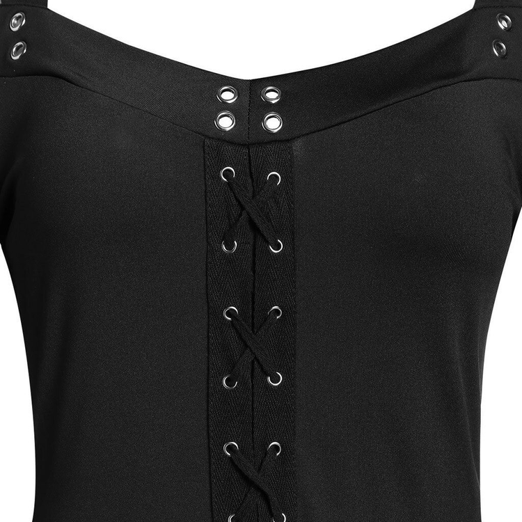 Gothic Women's Lace Patchwork Dresses With Flare Sleeve - image 10