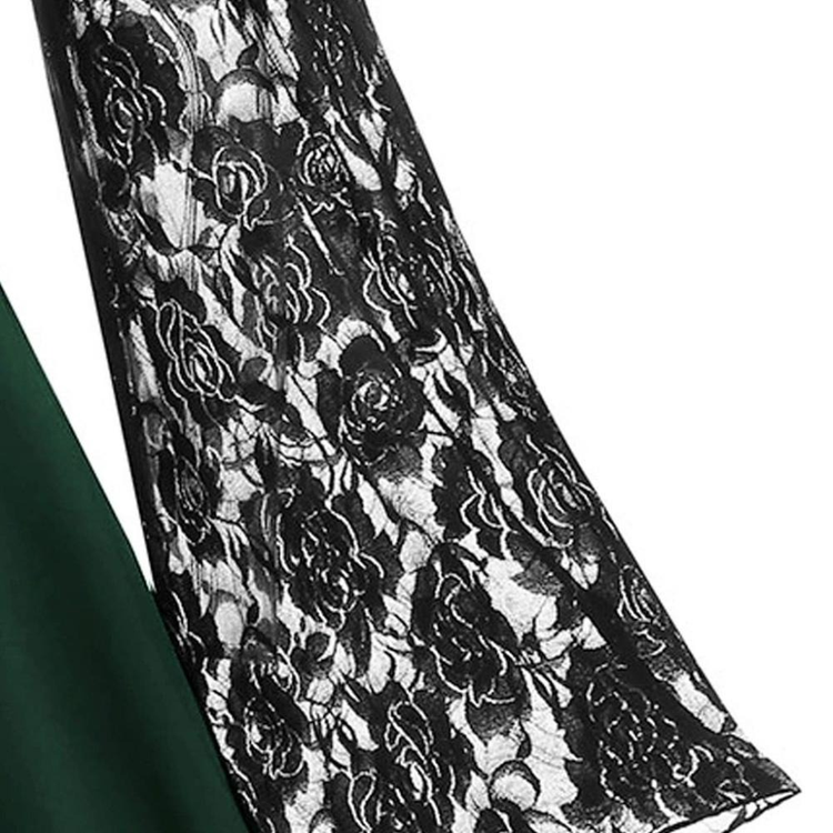 Gothic Women's Lace Patchwork Dresses With Flare Sleeve - image 13