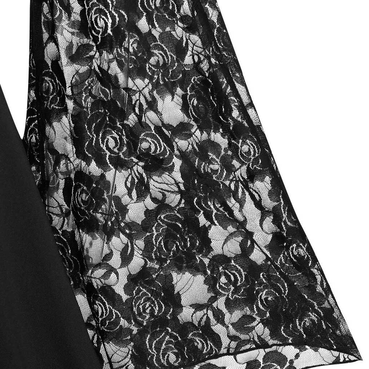 Gothic Women's Lace Patchwork Dresses With Flare Sleeve - image 11