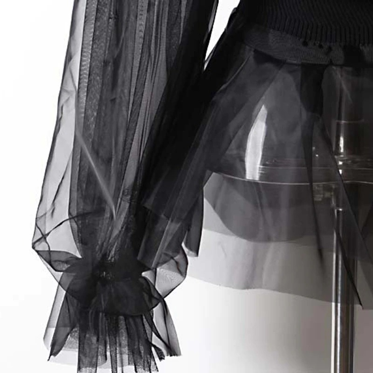 Fashion Gothic Dress with Long Sleeve / Black Women's Turtleneck Sweater - image 7