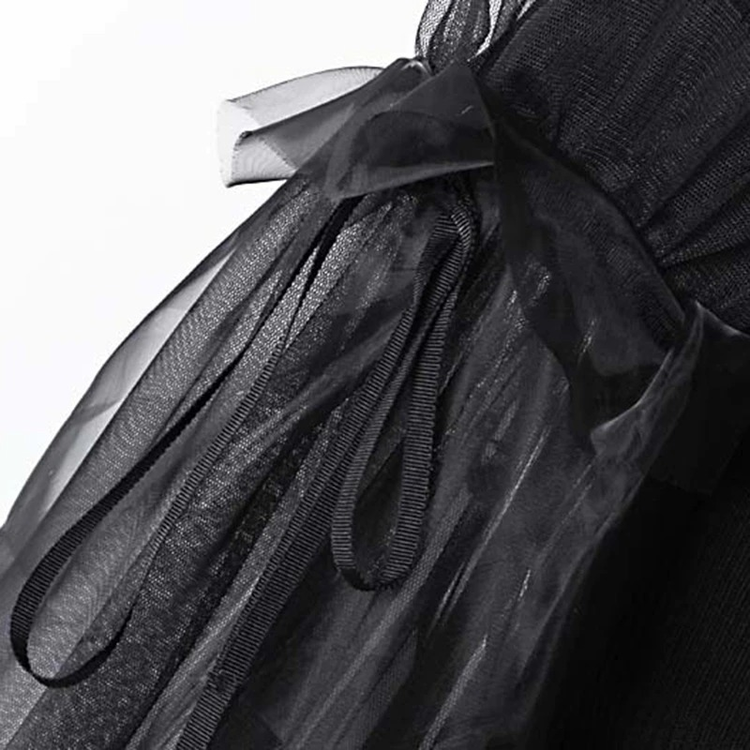 Fashion Gothic Dress with Long Sleeve / Black Women's Turtleneck Sweater - image 8