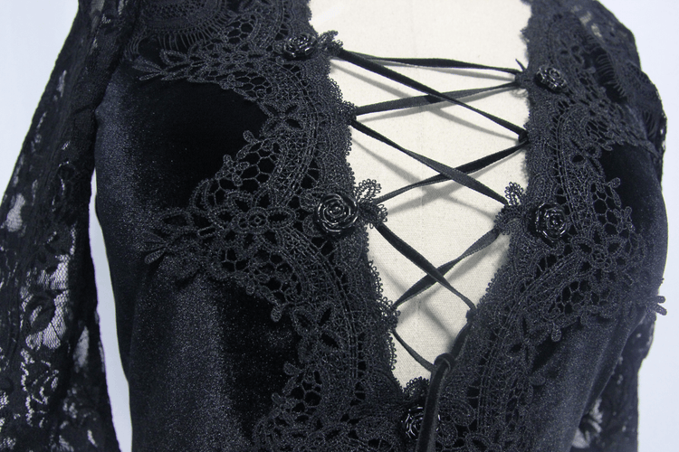 Fashion Lace Short Sleeves Mini Dress / Alternative Women's Clothing - image 7