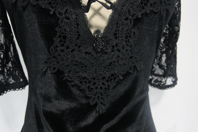 Fashion Lace Short Sleeves Mini Dress / Alternative Women's Clothing - image 9