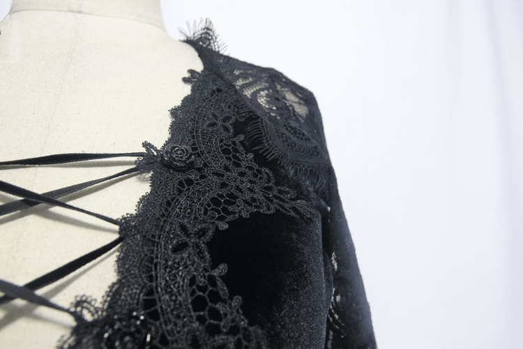 Fashion Lace Short Sleeves Mini Dress / Alternative Women's Clothing - image 8